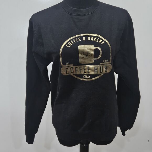 Coffee Hub Coffee & Bakery Small Sweatshirt Ohio Boho Casual Workwear Champion - Picture 1 of 10
